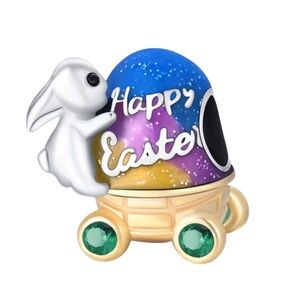S925 Happy Easter Bunny Egg Charm Pandora Style